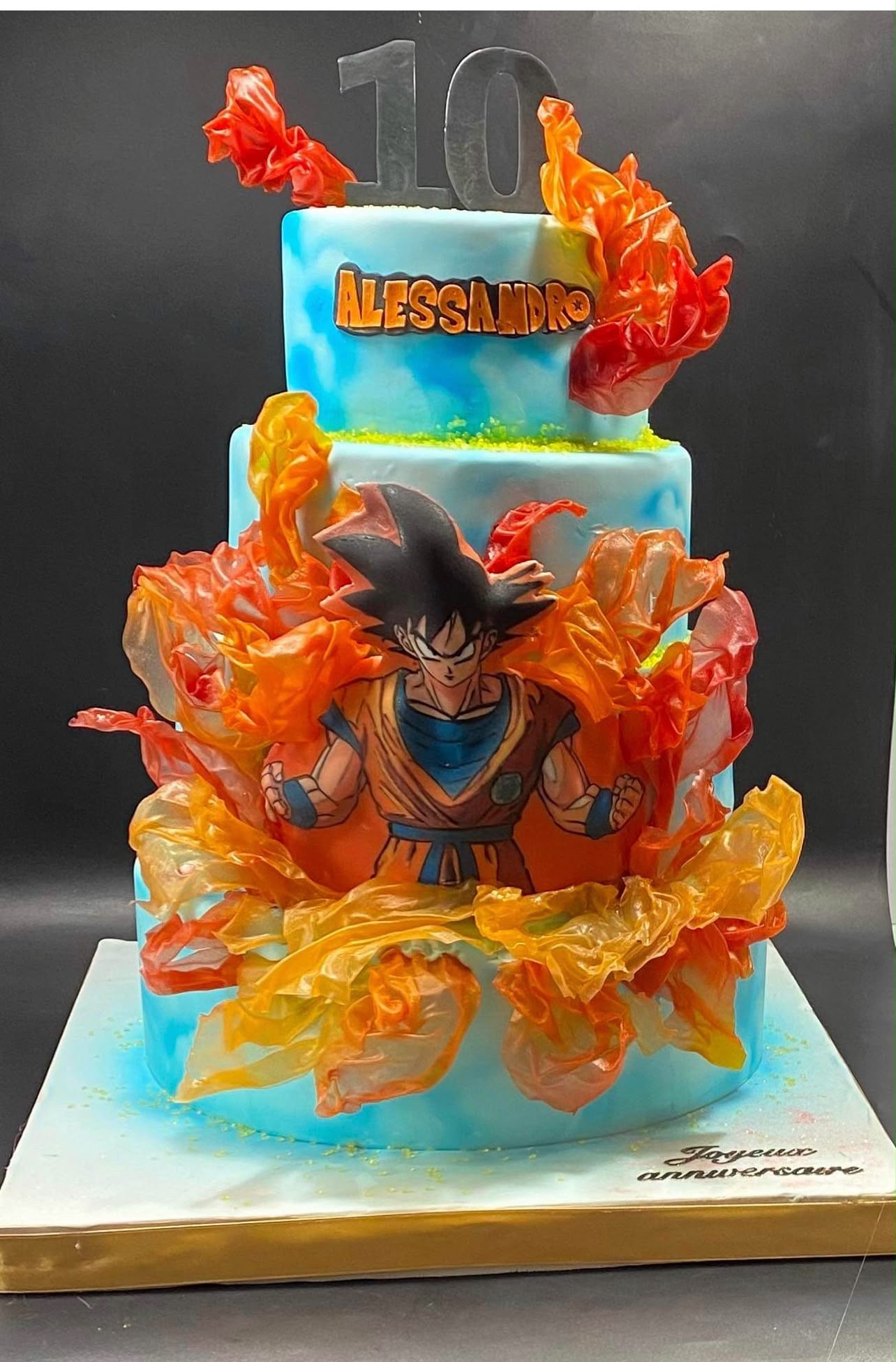 Gâteau Dragon Ball Z Goku 10 ans