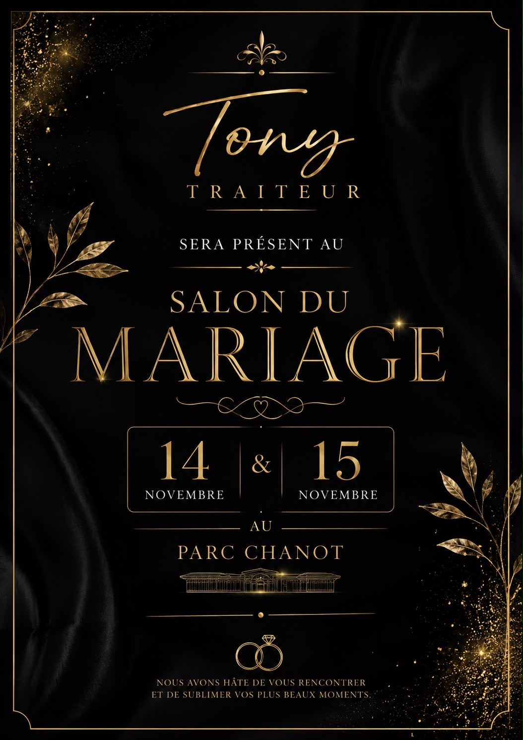 Tony Traiteur présent au Salon du Mariage, 14 & 15 novembre au Parc Chanot
